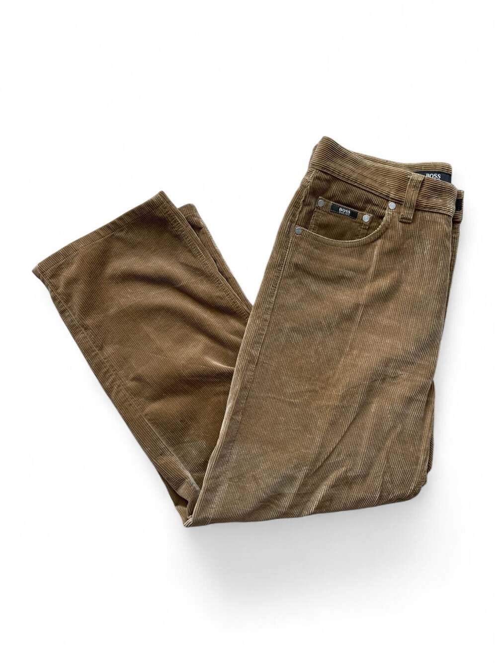Vintage 90s Hugo Boss Corduroy Jeans Size 33x34 Brown - ,